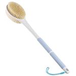 17.1" Long Back Scrubber Anti Slip for Shower, Kingmall New Designed Shower Brush Long Handle with Stiff and Soft Bristles,Body Exfoliator for Bath or Dry Brush【Blue】