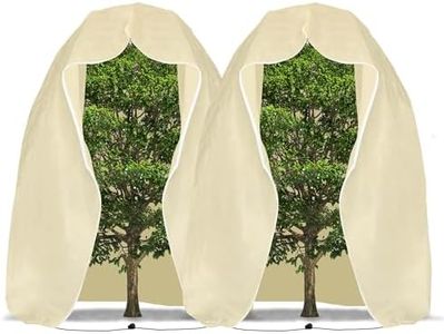 2Packs Large Winter Plant Frost Protection Covers-2x2.4M Garden Fleece Frost Protection for Plants with Zipper Drawstring, Rip Resistant Garden Plant Warming Fleece Jacket