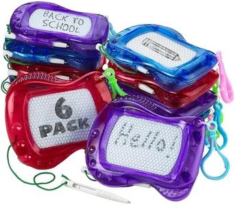 Bedwina Mini Magnetic Drawing Board for Kids - Pack of 6 Backpack Keychain Clip Drawing Boards, Erasable Doodle Sketch Writing Pad, Birthday Kids Party Favors & Goodie Bags Stuffers