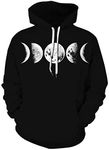 BarbedRose Men's Digital Print Sweatshirts Hooded Top Galaxy Pattern Hoodie, Black Galaxy, XX-Large