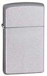 Zippo Windproof Lighter - Customizable - Satin Chrome - Slim Case - Refillable for Lifetime Use - Adjustable Flame - Gift Box - Metal Construction - Made in USA