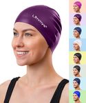 Limmys Women’s Swimming Cap - 100% Silicone Ladies Swim Caps - Premium Quality, Stretchable and Comfortable Swimming Hats - Available in Different Attractive Colours (Purple)