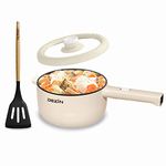 DEZIN Electric Cooker, 2L Non-Stick Sauté Pan, Rapid Noodles Cooker, Mini Pot for Steak, Egg, Fried Rice, Ramen, Oatmeal, Soup with Power Adjustment, College Dorm Room Essential(Egg Rack Included)