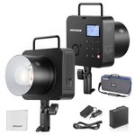 NEEWER Q4 400Ws 2.4G TTL Outdoor Studio Flash (New Look), 1/8000s HSS/2800mAh Battery/30W Modeling Lamp/400 Full Power Flash Strobe Light Photography Bowens Mount Monolight with Cleaning Cloth