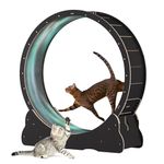 Homegroove Cat Treadmill, Cat Exercise Wheel for Indoor Cat, 45" Large Cat Running Wheel with Carpeted Runway, Fitness Weight Loss, Cat Sport Toy for Kitty’s Longer Life, Black(XL)