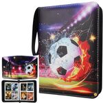 Lotvic Football Card Holder, 400 Pockets Football Card Binder, Football Card Folder with Zipper and Handle Strap, Football Card Book, Football Trading Card Binder Album with Removable Sleeves