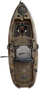 Brooklyn 8.0 Foldable Pedal Fishing Kayak by BKC, Compact Sit-on-Top Single Kayak with Pedal Drive, Sturdy Aluminum Seat, Rudder Steering, Storage (Camo)