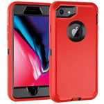 for iPhone 7 Case/iPhone 8 Case, [Shockproof] [Dropproof] [Dust-Proof] Phone Case with Screen Protector, Heavy Duty Case for iPhone 7 and iPhone 8, 4.7" (RedBlack)