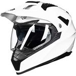 ILM Off Road Motorcycle Dual Sport Helmet Full Face Sun Visor Dirt Bike ATV Motocross DOT Approved (XXL, White)