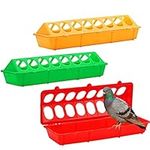 Poultry Chicken Trough Feeder, 3Pcs Flip Top Small Poultry Feeder Durable PP Chick Feeder Waterer Poultry Feeding Tray Trough Dish Dispenser for Brooder Ducks