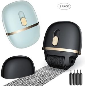 Lomil Identity Theft Protection Roller Stamps 2 Pack - Confidential Roller Stamp with 4 Refills - Wide Ink Roller Identity Protection for ID Blockout, Privacy & Security(Black+Blue)
