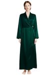 Bella Babe by SK Luxury Long Robe for Women | Premium Satin Robe | Night Robe | Nightdress | Robe Dress | Thick Satin | Long Kimono | Soft Fabric (M, Green)