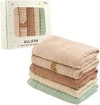 GULIFAN 5 Pack Baby Muslin Washcloths,100% Cotton Wash Cloth Set for Baby Face Body Comfy and Soft for Newborn Infants Kids Girls and Boys,Best Gift for Newborn Baby
