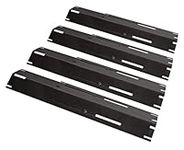 Unicook Barbecue Heat Plate, Heavy Duty Adjustable Porcelain Steel Heat Shield, Heat Diffuser, Heat Deflector, Heat Tent, Gas BBQ Replacement Parts, Length Extends from 29.8cm up to 53.3cm, 4 Pack