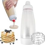 SV Trading Batter Dispenser Bottle 1000ml Hand Batter Mixer Bottle with Whisk Ball Pancake Batter Shaker Bottle All in One Cupcake Waffle Pancake Mix Dispenser Quick and Easy Clean