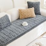 Petavio Washable Couch Covers for Dogs, Soft Sofa Covers for Pets, Non-Slip Couch Cover Blanket, Pet Friendly Cushion Protector for Sectional, Loveseat and Leather Sofas (Grey, 27.6" x 47.2")