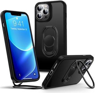 Shields Up for iPhone 13 Pro Max Case with Stand, Phone Case Clear with Double Ring Holder [Adjustable & Foldable] Shockproof Protective Matte Cover for iPhone 13 Pro Max 6.7 inch - Frosted Black