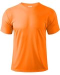 Boladeci Swim Shirt Men UPF 50+ UV Protection Sun Shirts Short Sleeve Summer Clothing SPF Hiking Athletic Gym Tee Tops T-Shirt Rash Guard Orange L