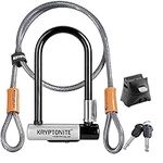 Kryptonite New-U Kryptolok Series-2 Mini-7 Heavy Duty Bicycle U Lock with 4-Foot Kryptoflex Double Looped Bike Lock Cable