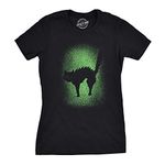 Womens Glowing Cat Glow in The Dark Cool Halloween T Shirt Funny Kitty Tee Funny Womens T Shirts Halloween T Shirt for Women Funny Cat T Shirt Women's Black M