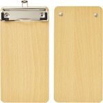 Wooden Mini Clip Board with Profile Clip, Small Pocket A6 Clip Board for Restaurants, Office, Classroom Supplies, Light Wooden (8"X 4") Pocket Sized Notepads. (Pack of 3)