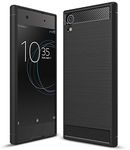Sony Xperia XA1 Ultra Case, HualuBro [Scratch Resistant] Carbon Fiber Slim Shock Absorbing TPU Thin Bumper Phone Protective Case Cover for Sony Xperia XA1 Ultra - Black