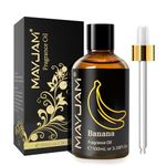 MAYJAM 100ML Banana Fragrance Oil Essential Oil, 3.38FL.OZ Large Volume Banana Oil for Diffuser, Great for DIY Soap and Candle Making