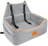 GL GLENSLAVE Dog Car Seat for Large/Medium Dog, Dog Booster Seat for Dogs Under 55Lbs or 2 Small Dogs, Detachable and Washable Travel Dog Seat with Thick Cushion and Storage Pockets (Grey)