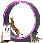 MIWOOYY Smart LED Cat Exercise Wheel Large - 40 inch Red ABS Plastic Cat Wheel Exerciser for Indoor Cats, Safety Cat Treadmill with Non Slip Runway & Lock Pin