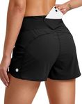 G Gradual Women's Running Shorts with Mesh Liner 3" Workout Athletic Shorts for Women with Phone Pockets(Black,Medium)