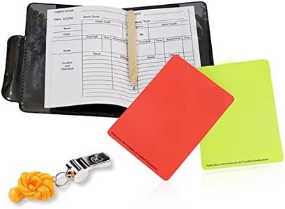 TRADERPLUS Sports Referee Card Set Red Card Yellow Card and Metal Referee Whistle Coach Whistle for Football Soccer Basketball Lifeguard Emergency