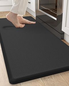 DEXI Kitchen Mats for Floor Anti Fatigue Standing Mat, 3/4" Extra Thick Waterproof Kitchen Runner Rug, Non Slip Cushioned Comfort Mat for Kitchen, Office, 20"x48", Black