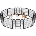 Yaheetech Dog Playpen, 12 Panel Puppy Play Pen Heavy Duty Pet Exercise Fence for Garden/Yard 80cm Height