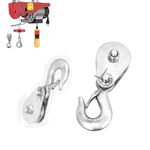 CNQLIS Pulley Hook (1Tons/2,200 LBS) Snatch Block with Hook Heavy Duty Pulley Lifting Block Hoist with Hook for 3/8 inch Cable High Strength Steel Single Wheel Rope Bearing Winch Block