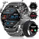 LIGE Smart Watch for Men (Answer/Make Calls),1.43" HD AMOLED Always Display Fitness Tracker Watch with 124+Sports Modes Health Monitor Sleep Monitor for Android iOS