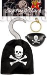 Pirate Hook, Eye Patch, Earing Kids Costume Accessory Pack