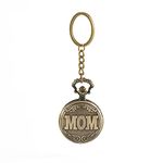 AUGEN Pocket Watch Metal Keychain Mom Retro Vintage for Gifting With Key Ring Anti-Rust (Pack Of 1)