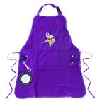 Team Sports America NFL Minnesota Vikings Ultimate Grilling Apron Durable Cotton with Beverage Opener and Multi Tool for Football Fans Fathers Day and More