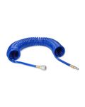 BRILLIANT TOOLS BT160035 Compressed Air Spiral Hose, Diameter 10 mm, 10 m Long, Elastic PU Compressed Air Hose with Quick Couplings, Hose Ends with Kink Protection