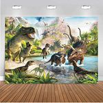 DHXXSC 8X6FT Dinosaur Photography Background Dinosaur Party Banner 3D Kids Birthday Decoration Dinosaur Party Backdrops DH-203