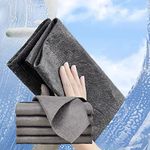 ERGONOW Magic Glass Cleaning Cloth - Streak Free, Ultra-Absorbent car Window Fog Remover, Monitor Screen, and Glasses Cleaning Towel Made from Seaweed fibers (5, 30cm x 20cm)