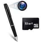 TECHNOVIEW Spy Hidden Camera Pen with Free 32GB Sd Card Spy Pen 1080P Full HD Video Audio Recording Indoor Outdoor Mini Cam for Home Security, Business & Learning | 2023 Version