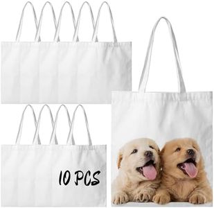 Joyclub 10 Pack Sublimation Tote Bags Blanks Bulk Polyester Canvas Bags Reusable Grocery Bags to Decorate Painting Crafting Sublimation DIY For Gift