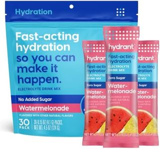 HYDRANT Hydrate No Added Sugar, Individual Hydration Electrolyte Powder Stick Packets with Zero Sugar and Electrolytes for Rapid Hydration (Watermelonade, 30 Count)