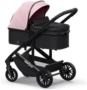 newyoo Baby Stroller, Nestro 516M, Infant Bassinet Strollers w Convertible/Reversible Seat & Cup Holder, Coches para Bebes, 2 in 1 Rear-Facing Pram from Newborn to Toddler, One-Hand Easy Fold, Pink