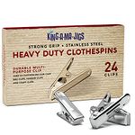 24 Pack - Stainless Steel Clothespins - Long Lasting - Strong Grip - Weather-Resistant, Multipurpose Clip - Use As Clothesline Clip, Chip Bag Clips, Hanger Clips and Craft Clips (24 Pack)