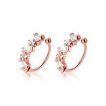 SLUYNZ 925 Sterling Silver CZ Cuff Earrings for Women Small Hoop Earrings No Piercing Cartilage Earrings, Metal, Cubic Zirconia