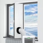 NEAGLORY Portable Air Conditioner Window Seal, 118" / 9.84' Fits Universal Mobile Air Conditioners, for Casement Windows and Crank Window, with Adhesive Fasteners and Shrink Rope Window Vent Kit