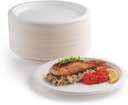 SEZ 100% Compostable 7 Inch Heavy-Duty Plates Eco-Friendly Disposable Sugarcane Paper Plates (Pack of 50)-003