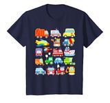 Youth 18 Cars Trucks Vehicles Plane Boat for Toddler Boy or Girl T-Shirt